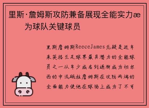 里斯·詹姆斯攻防兼备展现全能实力成为球队关键球员